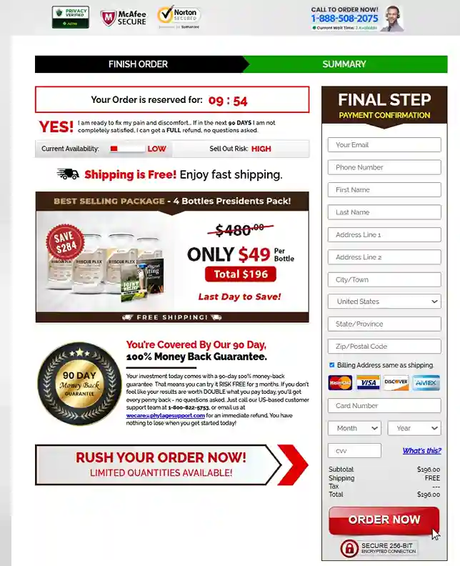 Rescue Flex Order Page